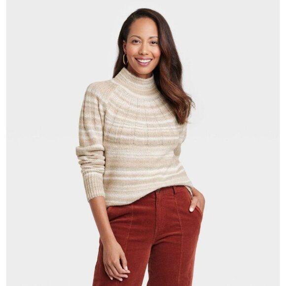 Knox Rose Women's Holiday Pullover Sweater Oatmeal Medium - Picture 1 of 4
